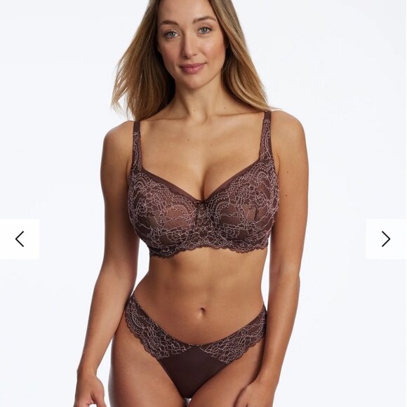 Skarlett Blue 34G Lace Balconette Flattering Comfort Bra Minx Unlined Underwire - Picture 3 of 6